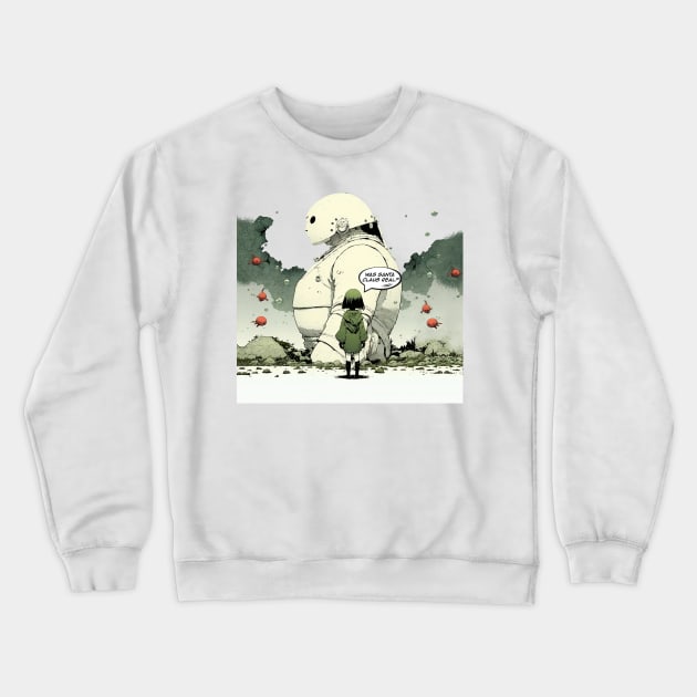 Peace on Earth No. 3: Goodwill Toward Humans "Was Santa Claus Real?" on a Dark Background Crewneck Sweatshirt by Puff Sumo